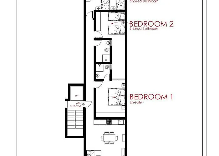 F7 3, Private Bedroom Two Single Beds Shared Bathroom In Shared Flat Habitación en casa particular *